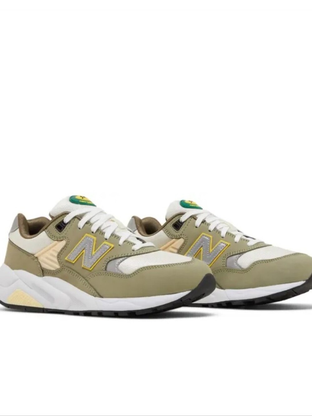 New Balance Olive & White Sneakers
